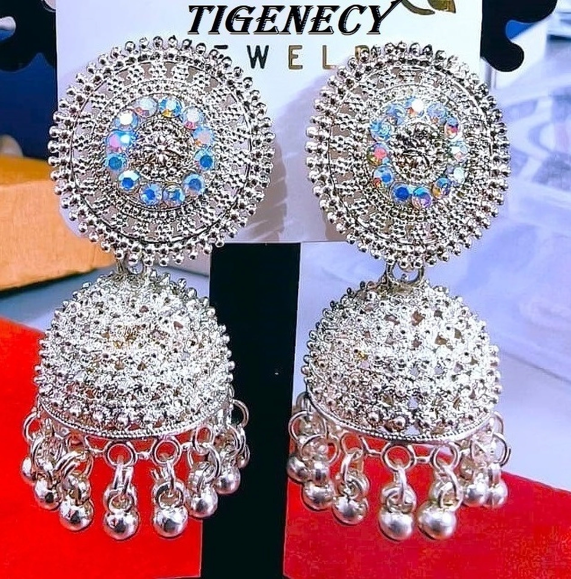 round stud jhumka earrings front view round stud jhumka earrings front view