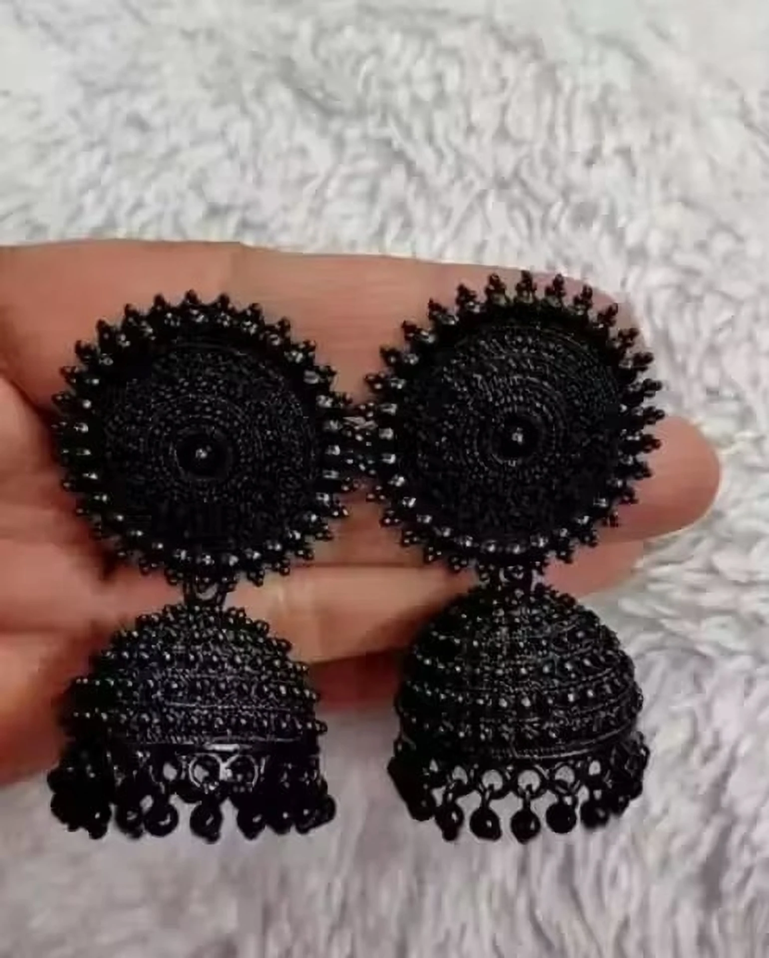 black oxidised jhumka earrings traditional design black oxidised jhumka earrings traditional design