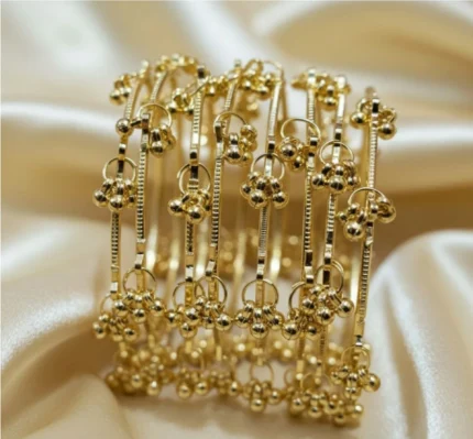 gold plated ghungroo bangles set traditional bridal jewellery