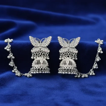 ethnic silver jhumka earrings wholesale design