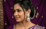 traditional jhumka earrings model wearing