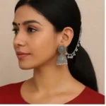 jhumka with chain worn traditional look