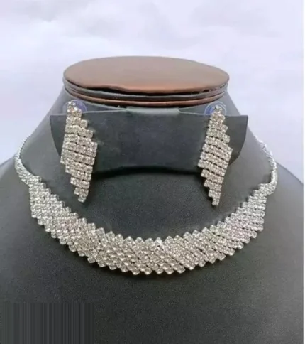 American Diamond Choker Necklace Set Wholesale