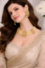 gold pearl multi layer bridal choker necklace set wholesale