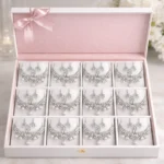 silver american diamond floral bridal choker necklace set wholesale