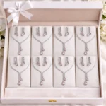 pink teardrop american diamond lariat necklace set wholesale