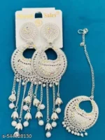 jhumka earrings with maang tikka wholesale