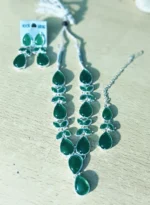 complete green jewellery set display