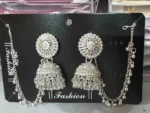 silver ghungroo jhumka close view