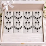 emerald green square crystal necklace set wholesale