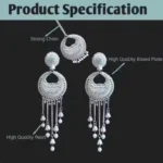 silver plated pearl jhumka jewellery set