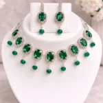 emerald green crystal bridal necklace set wholesale