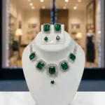 emerald green premium crystal necklace set wholesale