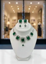emerald green premium crystal necklace set wholesale