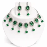 green crystal bridal necklace set wholesale