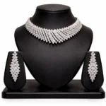 heavy american diamond bridal necklace set wholesale