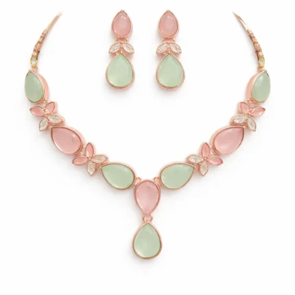 pastel stone designer necklace set wholesale