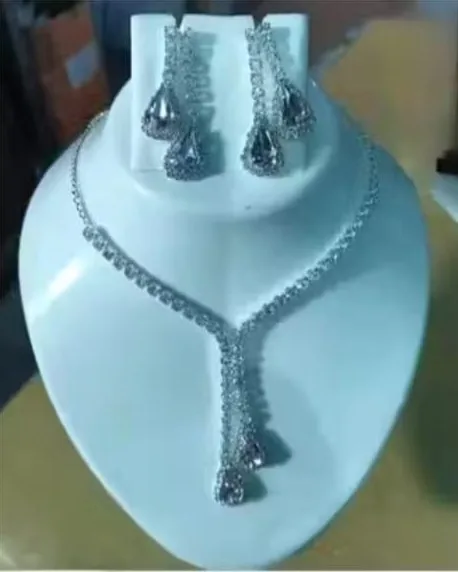 silver american diamond lariat necklace set wholesale silver american diamond lariat necklace set wholesale