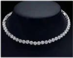 diamond choker necklace set with stud earrings