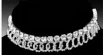 diamond loop design silver choker necklace set with earrings