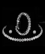 diamond tennis bracelet with choker and stud earrings set