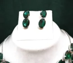 earrings detail green stone matching jewellery set