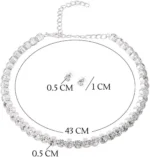 diamond choker necklace set with stud earrings