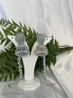 oxidised silver jhumka earrings with sahara chain wholesale jewellery