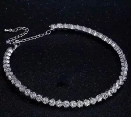 american diamond choker necklace set with matching earrings