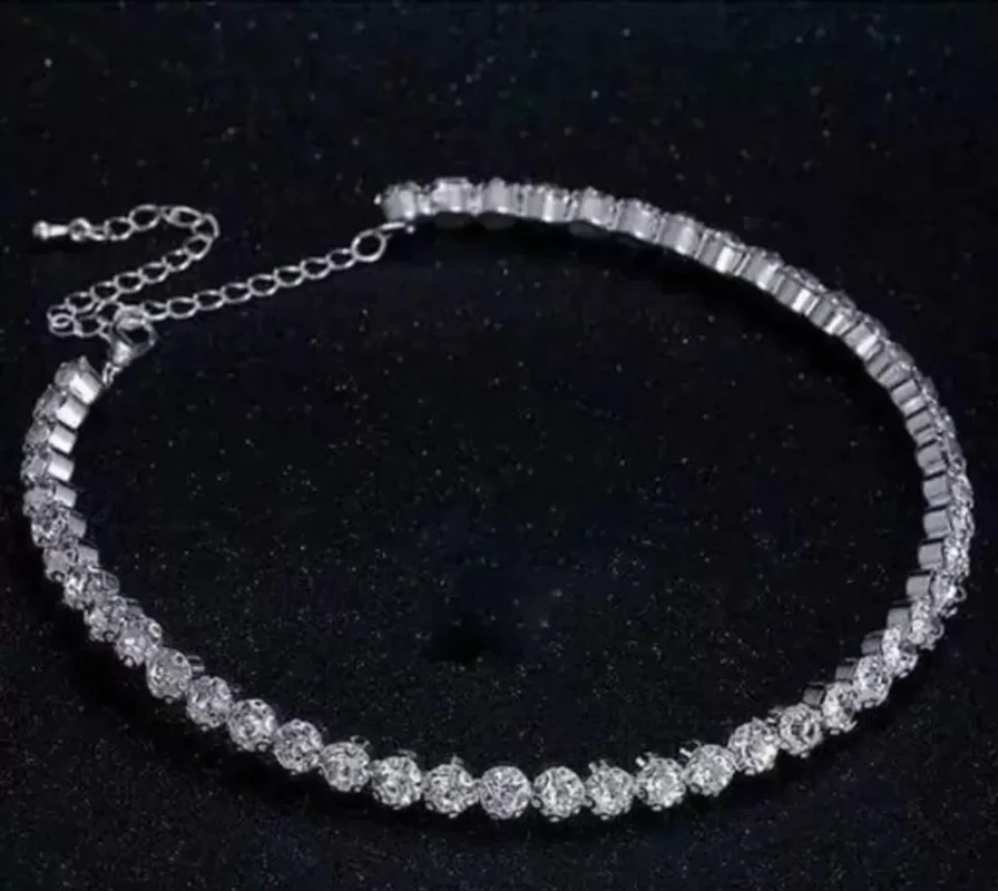 american diamond choker necklace set with matching earrings