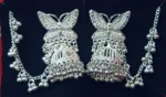 oxidised silver butterfly jhumka earrings with chain and ghungroo