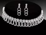 american diamond choker necklace set with matching earrings