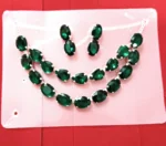 full set green necklace and earrings festive jewellery